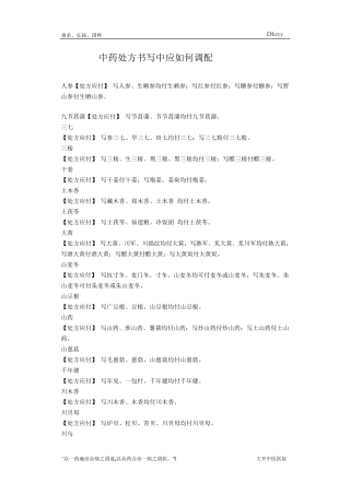 中药处方、别名