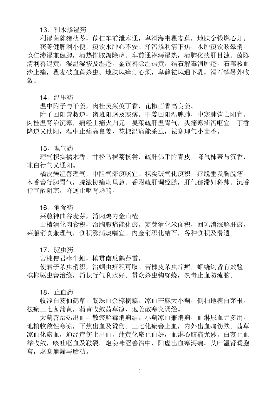 中药学功效记忆口诀汇总_第3页