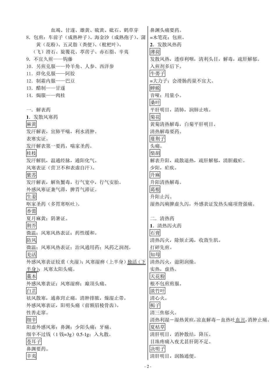 中药学重点知识_第2页