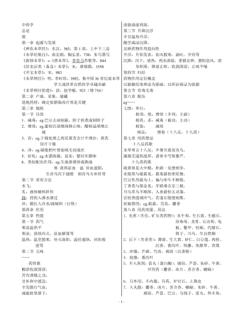 中药学重点知识