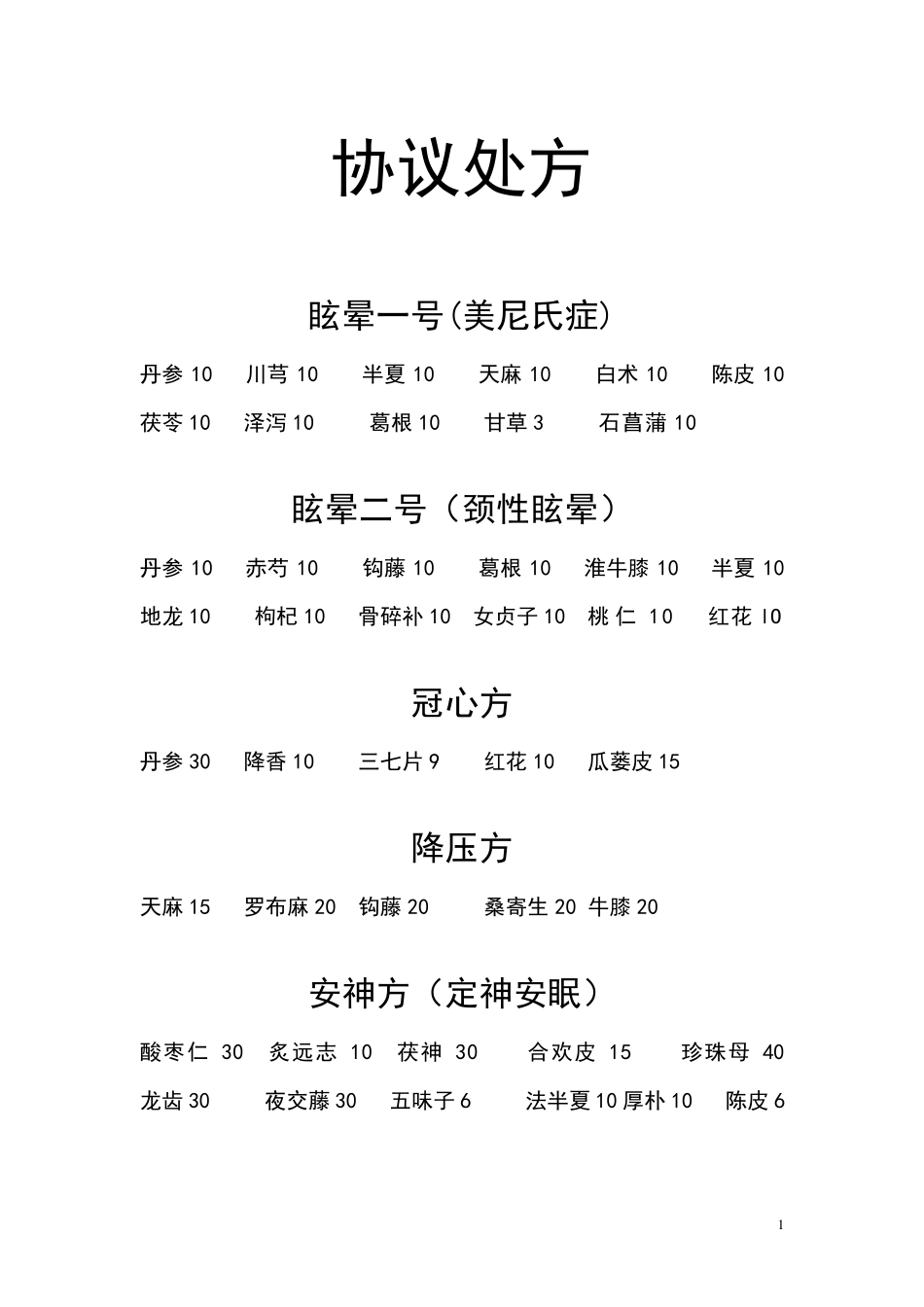 中药常用协定处方_第1页