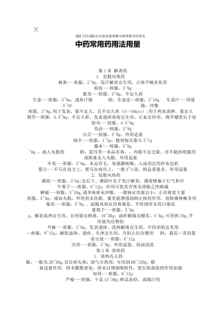 中药常用药用法用量