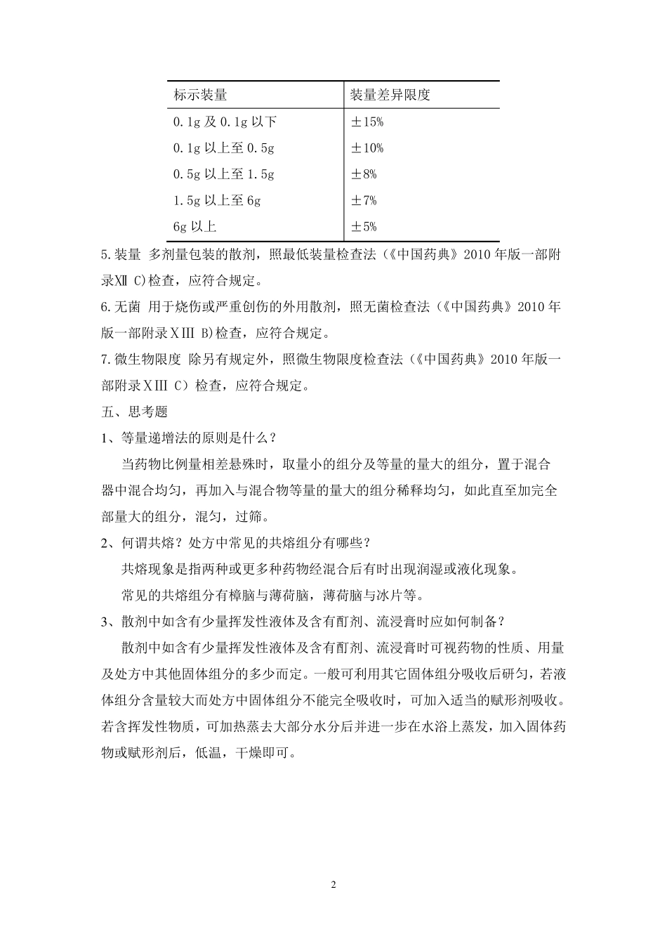 中药药剂学实验报告5_第2页