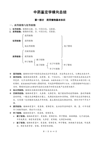 中药鉴定学横向总结(超全版)
