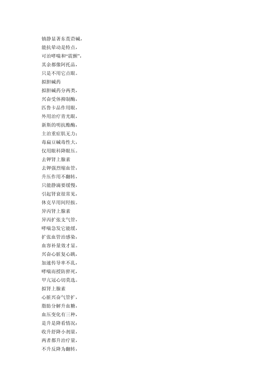 中西医结合执业医师考试重点：药理学记忆口诀_第2页