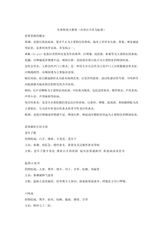 中西医结合耳鼻喉重点整理