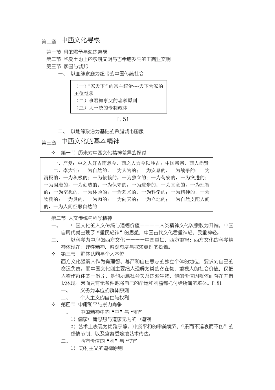 中西比较文化徐行言主编期末总复习资料_第1页