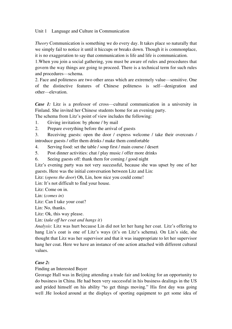 中西跨文化交际课程情景案例分析_第1页