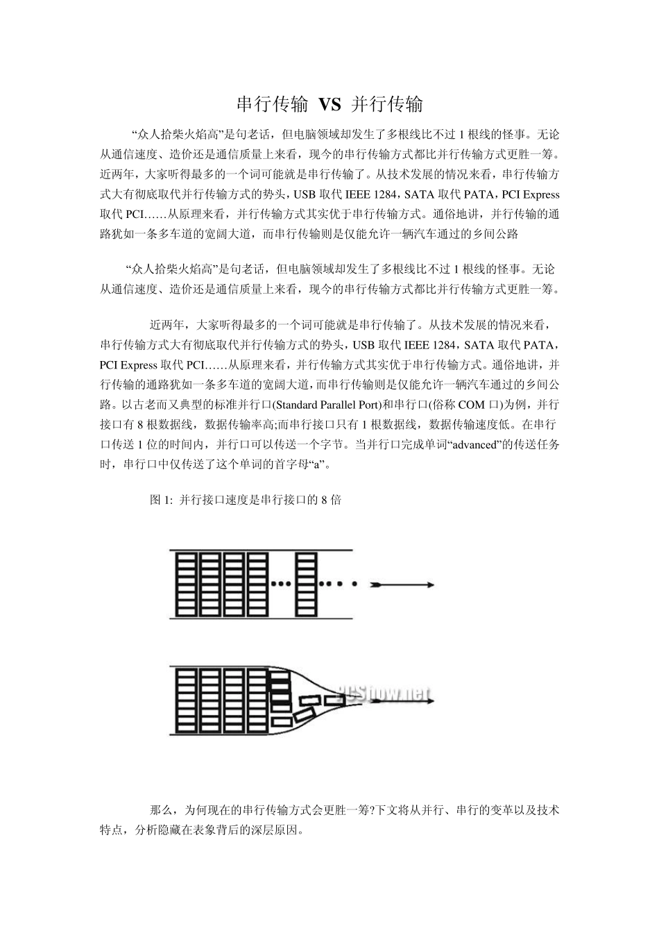 串行传输VS并行传输_第1页