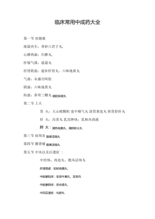 临床常用中成药大全