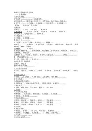 临床常用药物品种分类目录