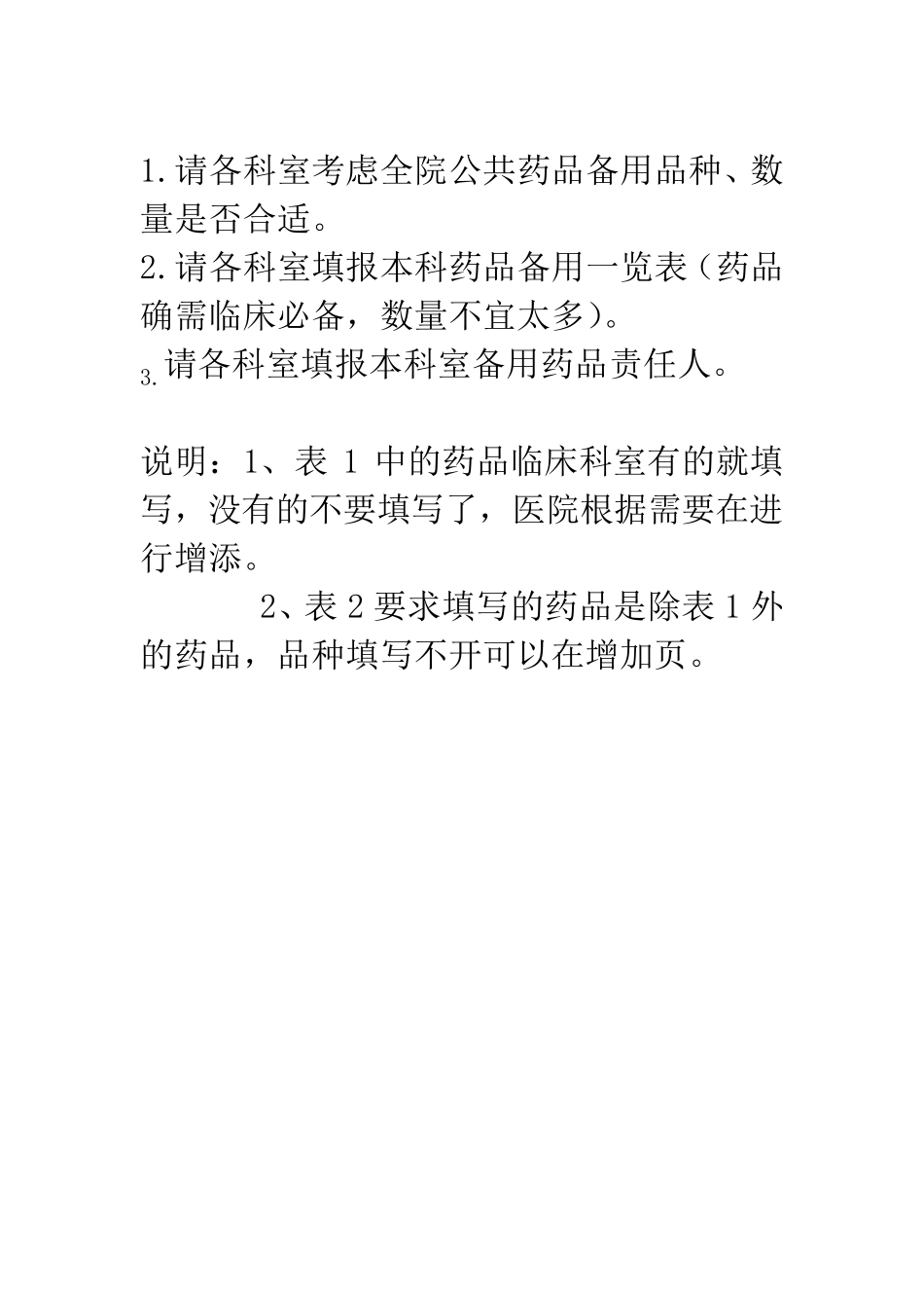 临床科室急救备用药品一览表_第1页