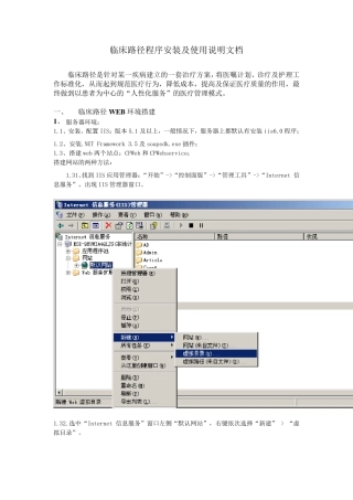 临床路径设置及使用文档