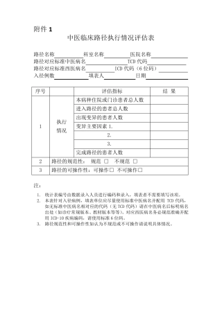 临床路径评估表