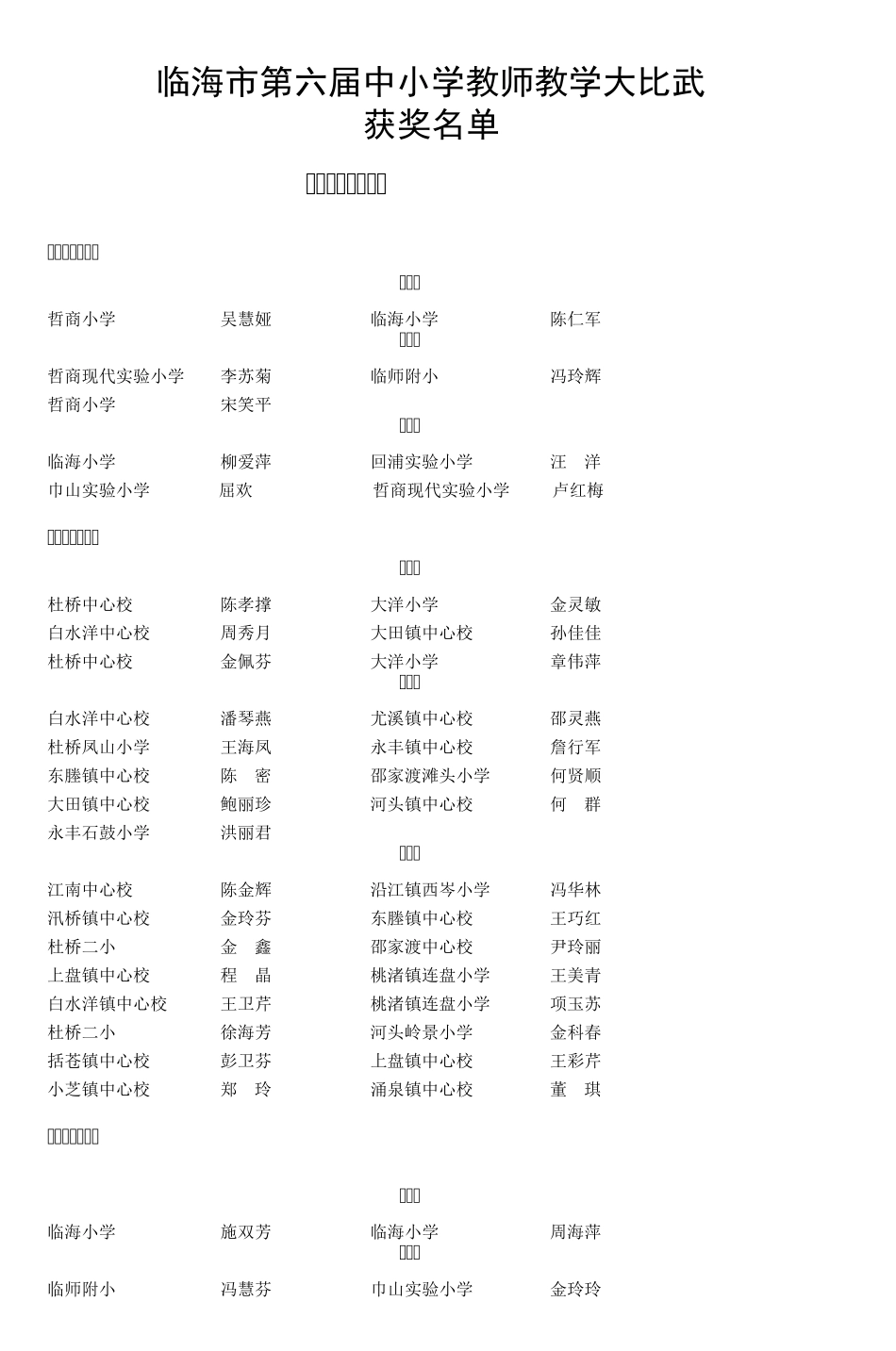 临海市第六届中小学教师教学大比武_第1页