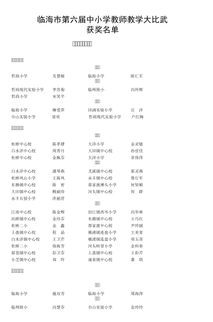 临海市第六届中小学教师教学大比武