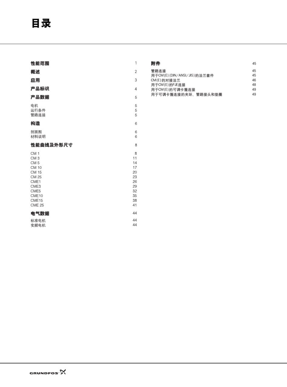 丹麦格兰富CM系列水泵样本型号大全_第2页