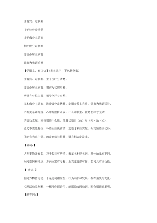 主、谓、宾、定、状、补口诀1