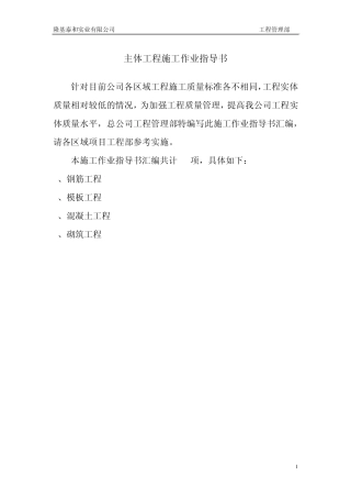 主体工程施工作业指导书