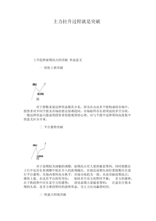 主力拉升过程就是突破