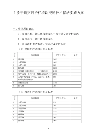主干道交通护栏清洗