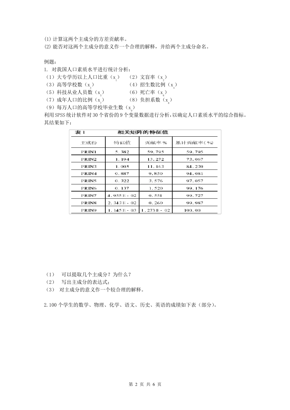 主成分分析练习题_第2页