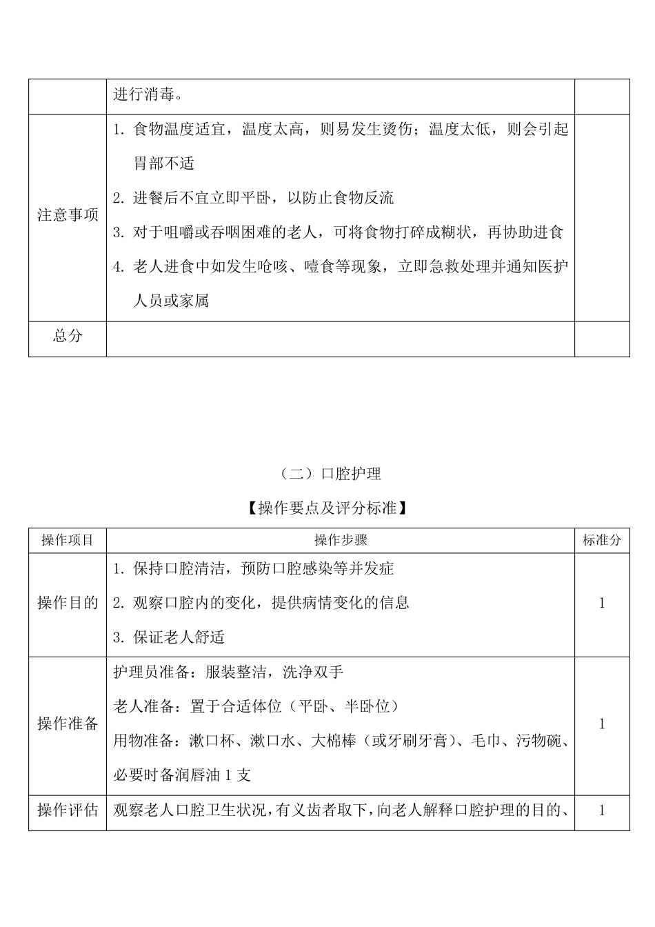 养老护理技术操作规范及评分标准_第3页