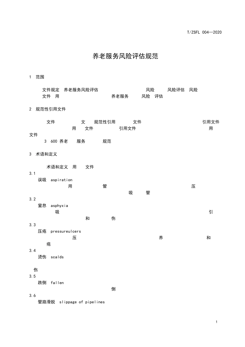 养老服务风险评估规范_第1页