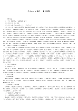 养老金发放情况AO审计实例