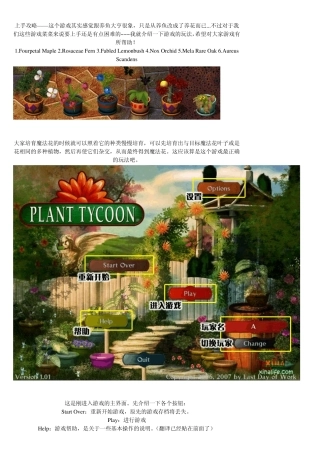 养花大亨上手攻略