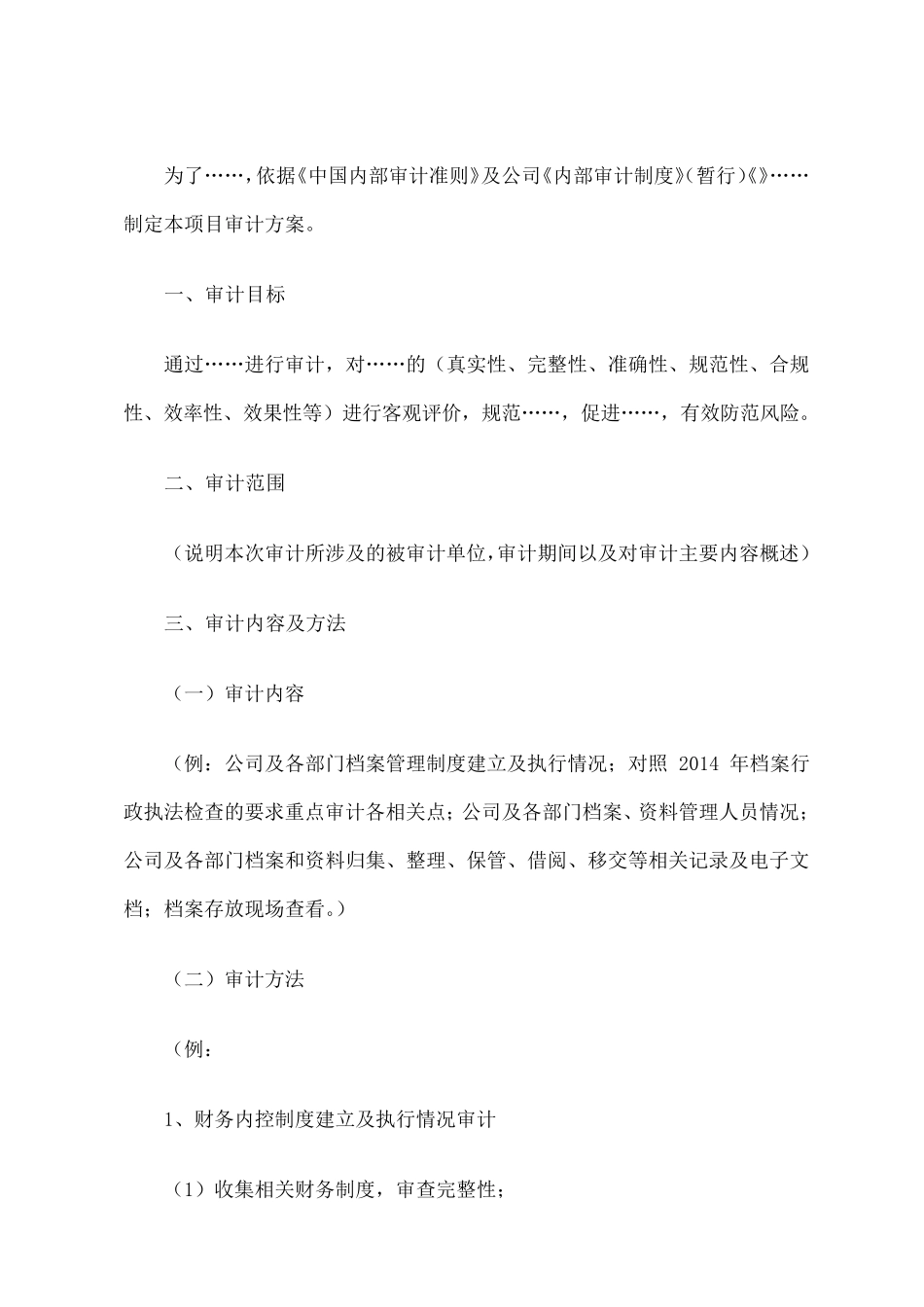 内部审计方案_第2页