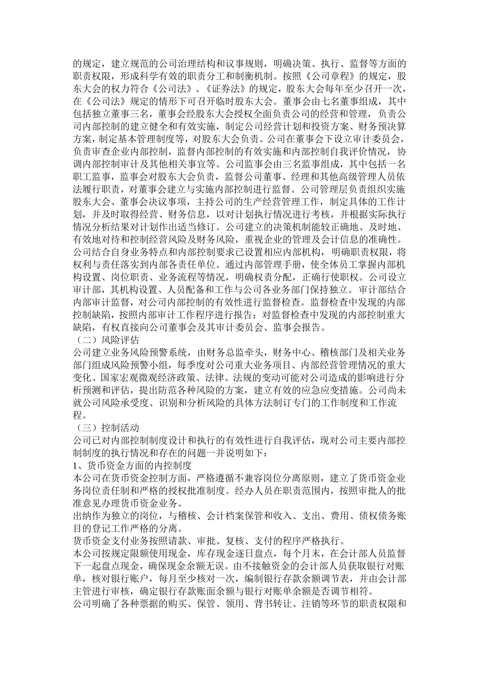 内部控制自我评价报告(模版)_第2页