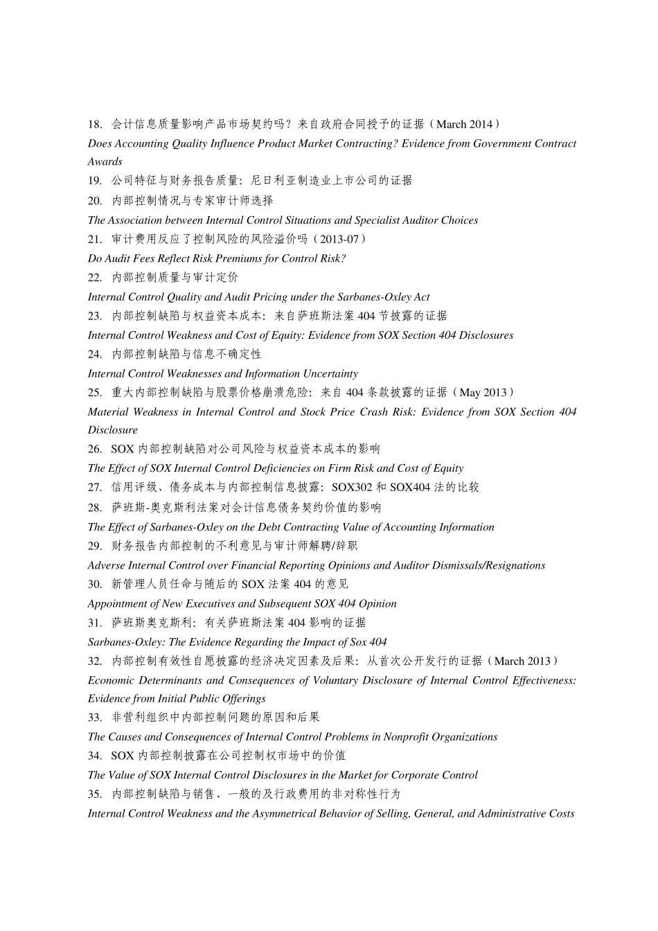 内部控制英文文献目录_第2页