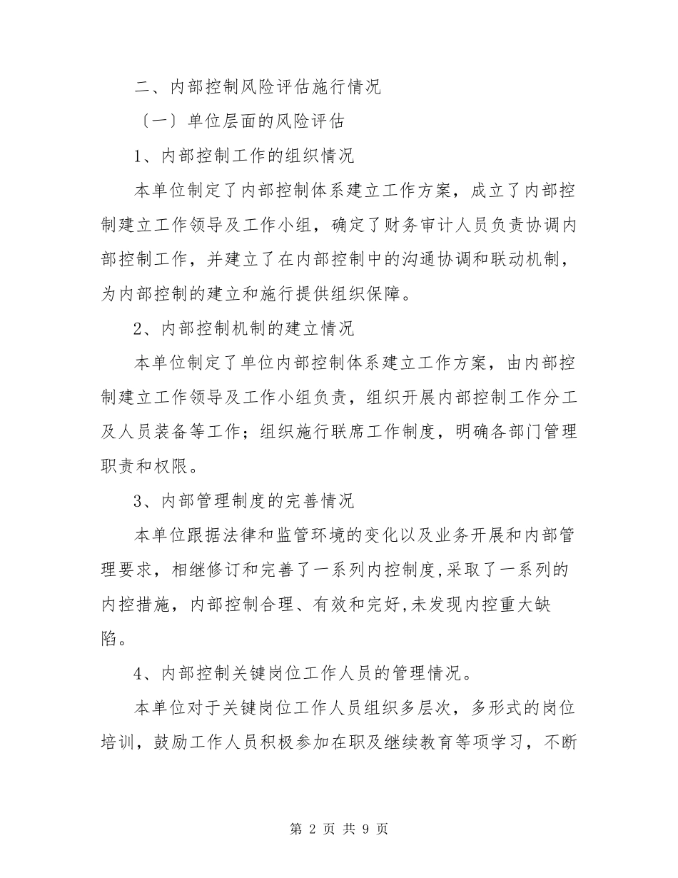 内部控制风险评估报告_第2页