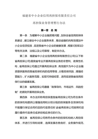 再担保业务管理办法