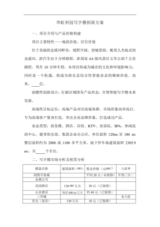 写字楼招商方案