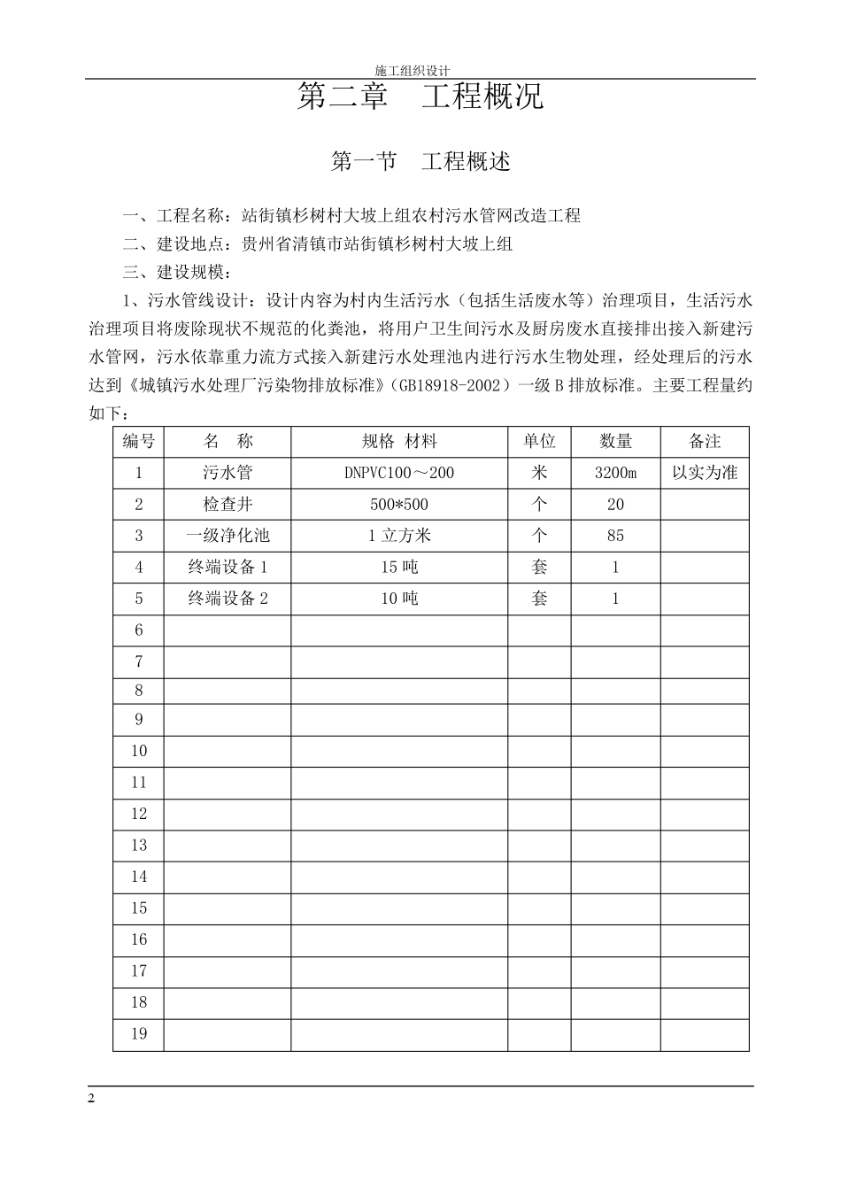 农村污水处理工程施工组织设计_第2页