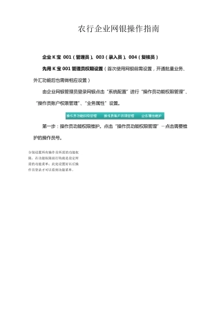 农行企业网银基本操作