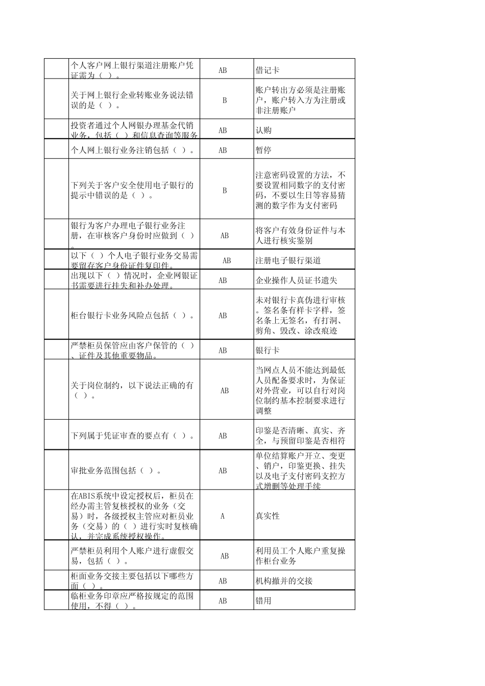 农行三基本题库_第3页