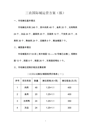 农贸市场招商方案