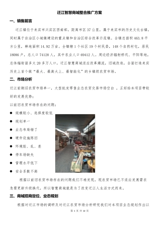 农贸市场整合推广方案