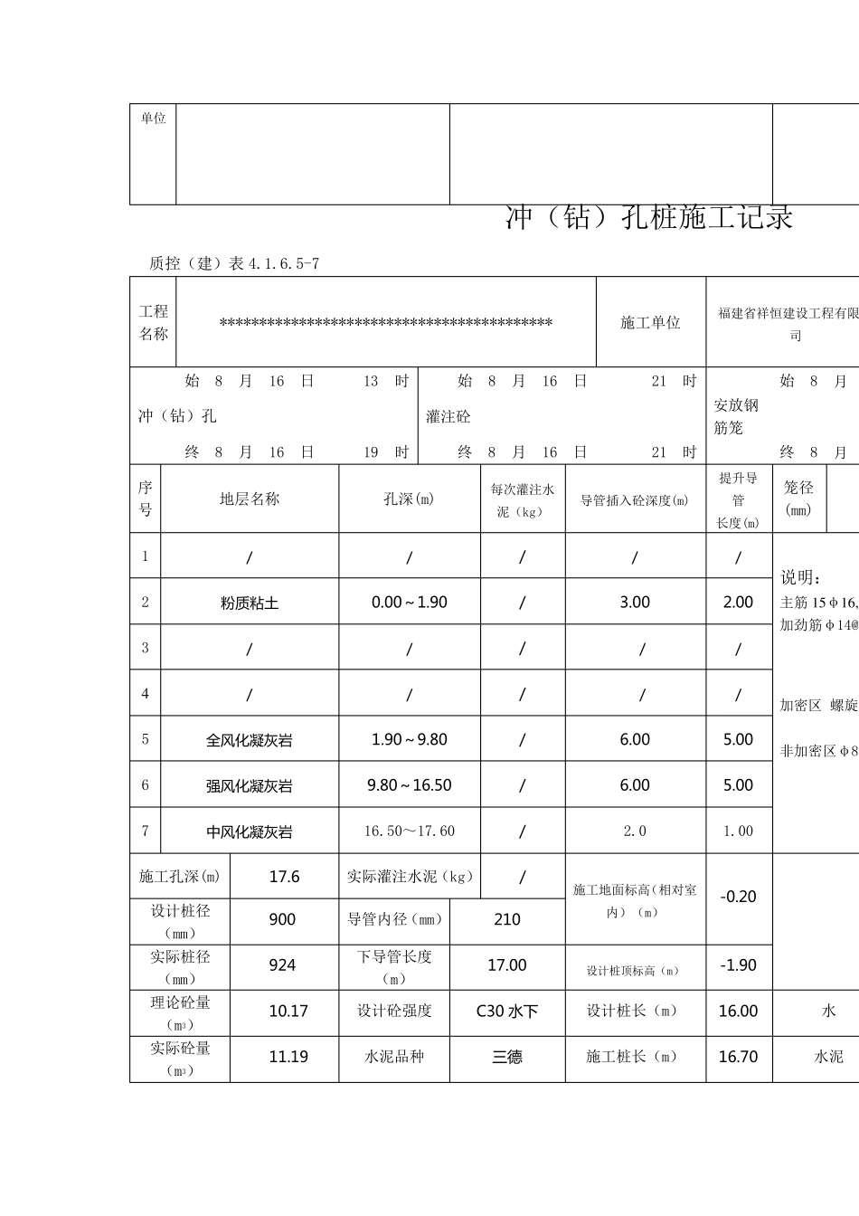 冲孔灌注桩施工记录_第2页