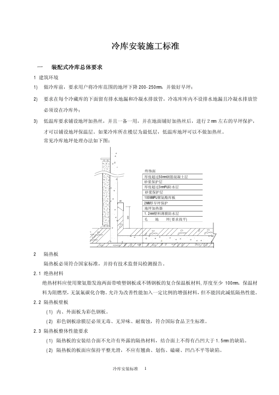 冷库安装标准_第1页