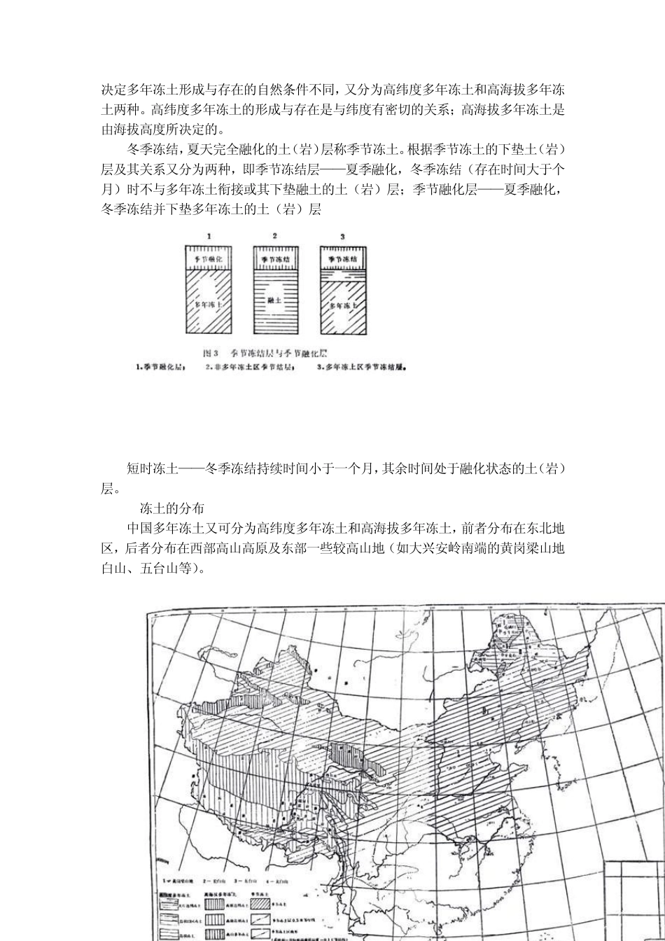 冻土地貌在我国的分布及其特征,类型,成因初探._第3页
