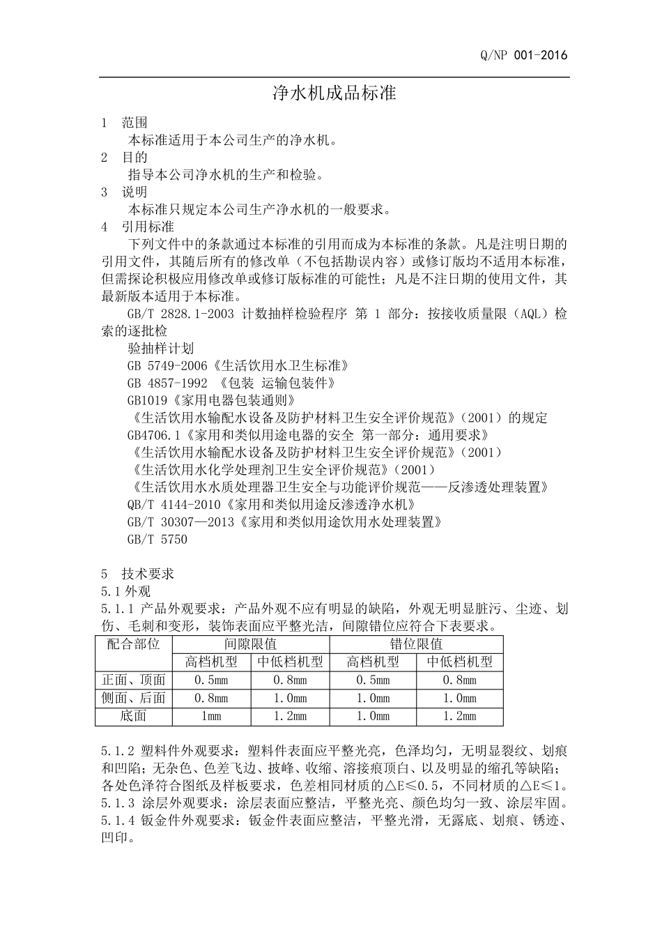 净水机企业标准_第3页