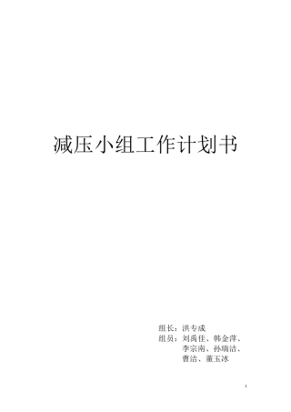 减压小组计划书
