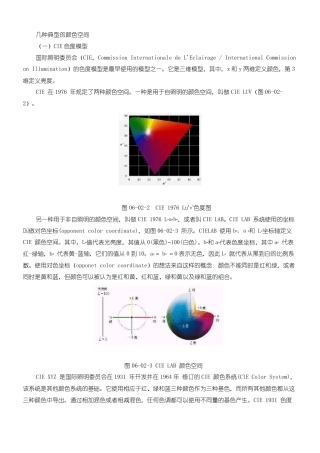 几种典型的颜色空间