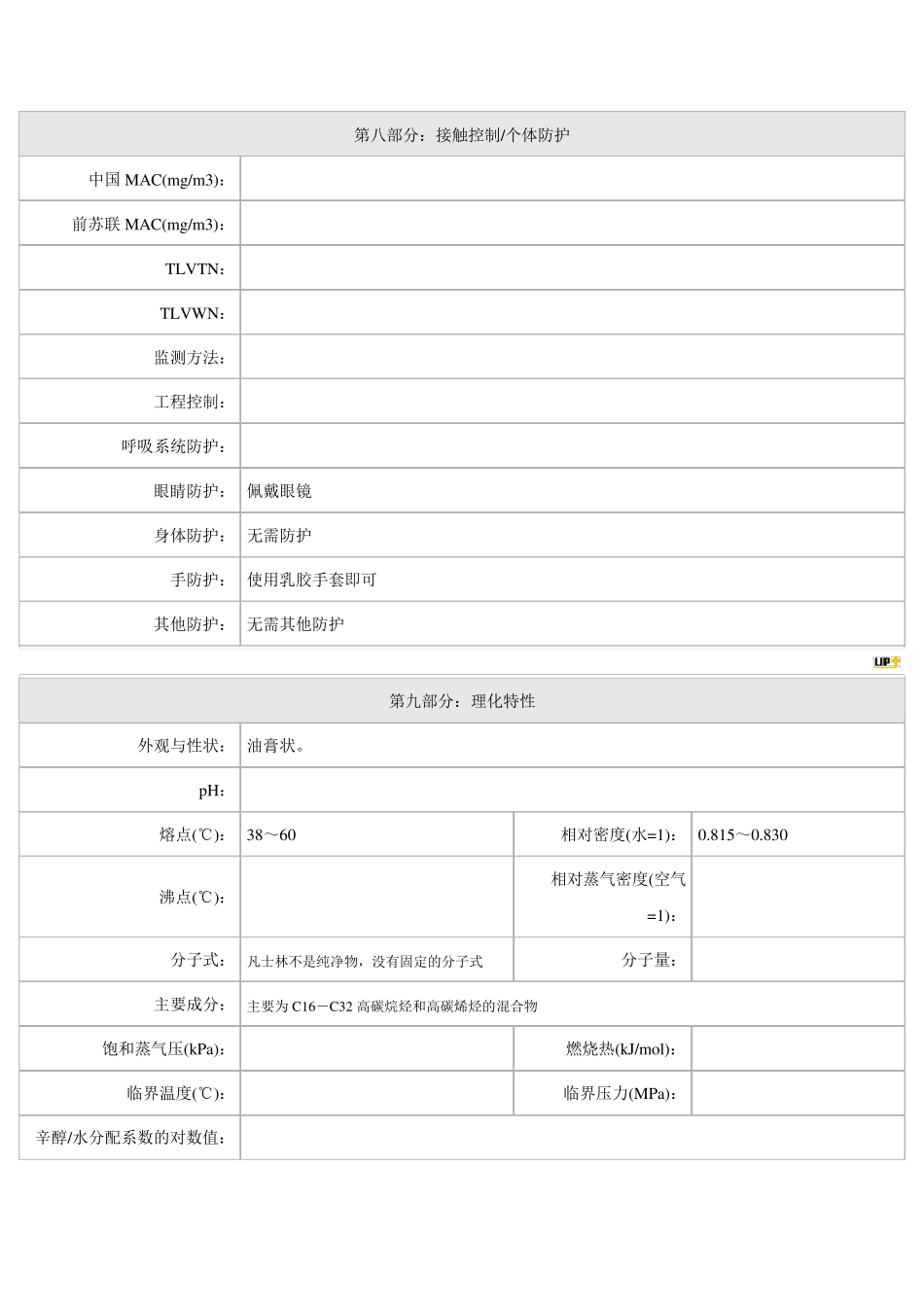 凡士林MSDS_第3页