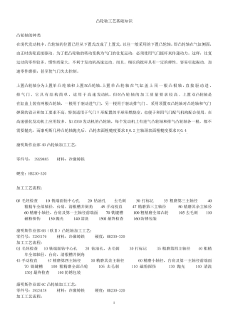 凸轮轴工艺基础知识