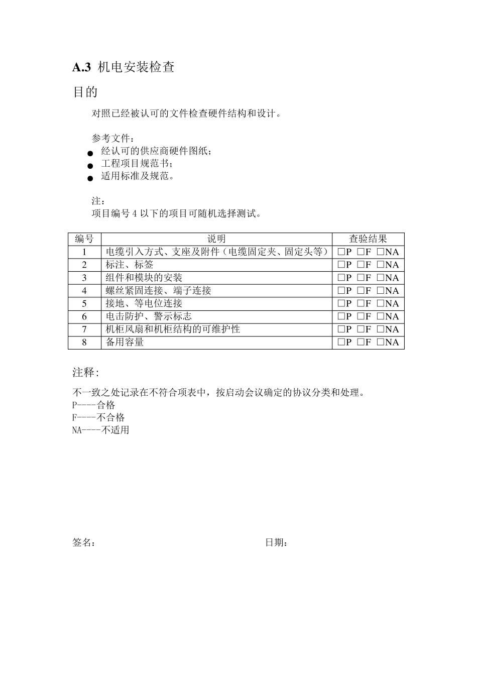 出厂验收测试(FAT)检验表_第3页